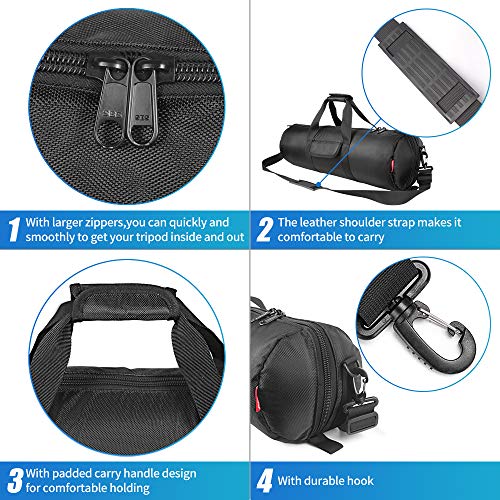 HEMMOTOP Tripod Bag: 25.6x7x7in Tripod Carrying Case Heavy – Back View