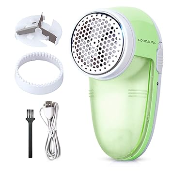 Electric Fabric Shaver Lint Remover - USB Rechargeable Sweater Shaver Dual Protection Quickly Effectively Remove Clothes Fuzz,Lint,Pills,Bobbles Green