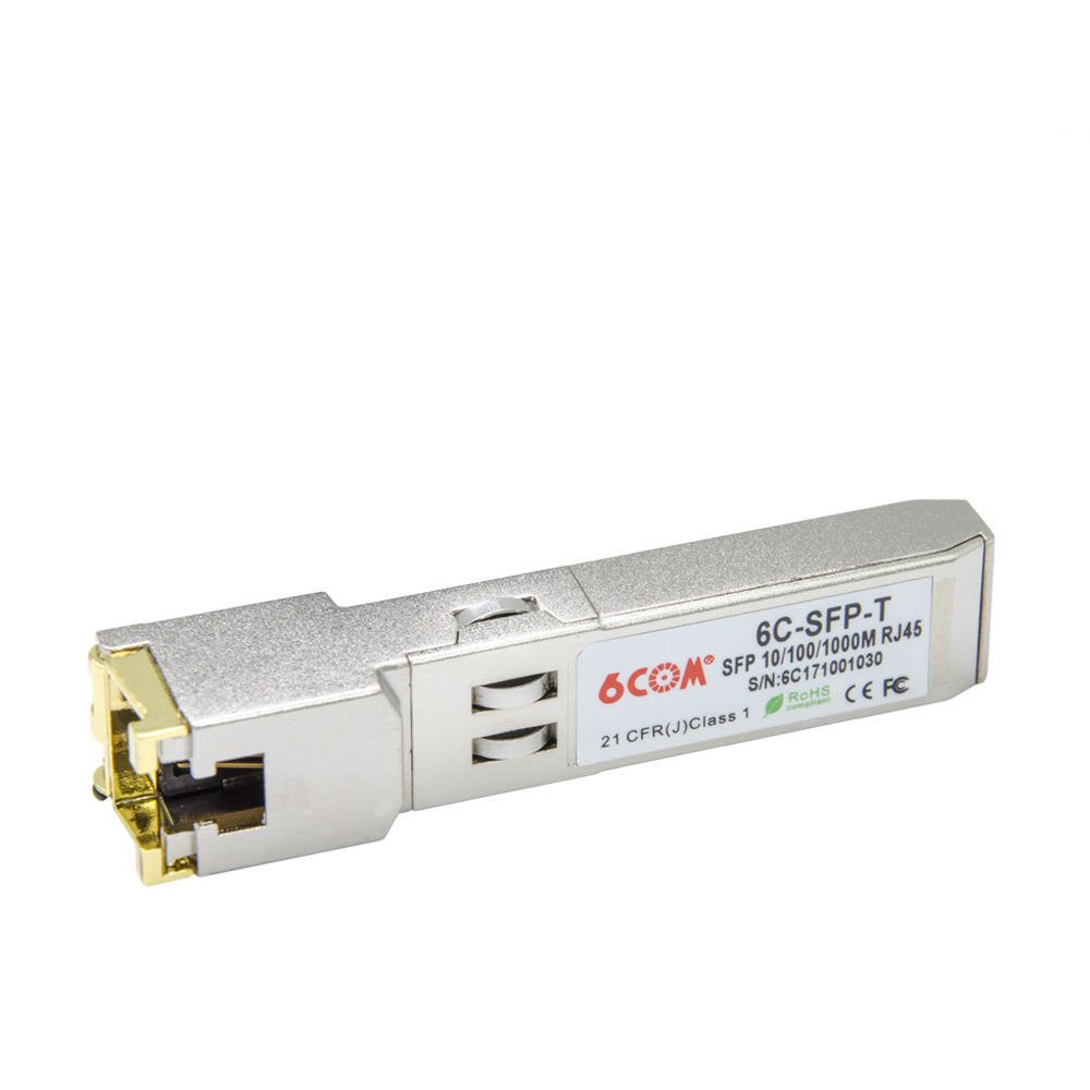 6COM for Cisco Compatible GLC-T/SFP-GE-T, Gigabit RJ45 Copper SFP, 1000Base-T Transceiver Module, Pack of 10