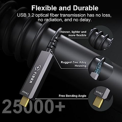 FIBBR Fiber Optic USB3.2 Cable – In Use