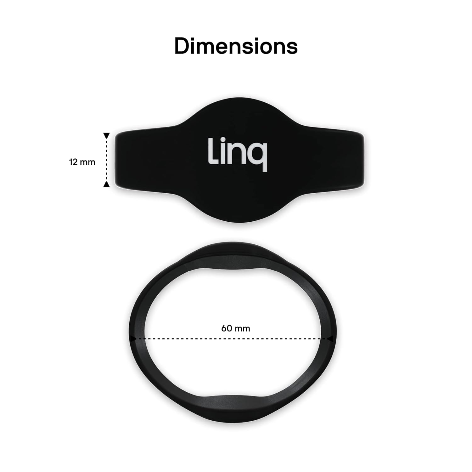 Linq Bracelet v3 - Smart NFC and QR Technology Band for Networking, Custom Links, Videos, and More (Black)