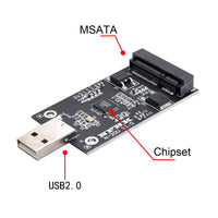 Xiwai Mini PCI-E mSATA to USB 2.0 External SSD PCBA Conveter Adapter Pen Driver Card Without Case