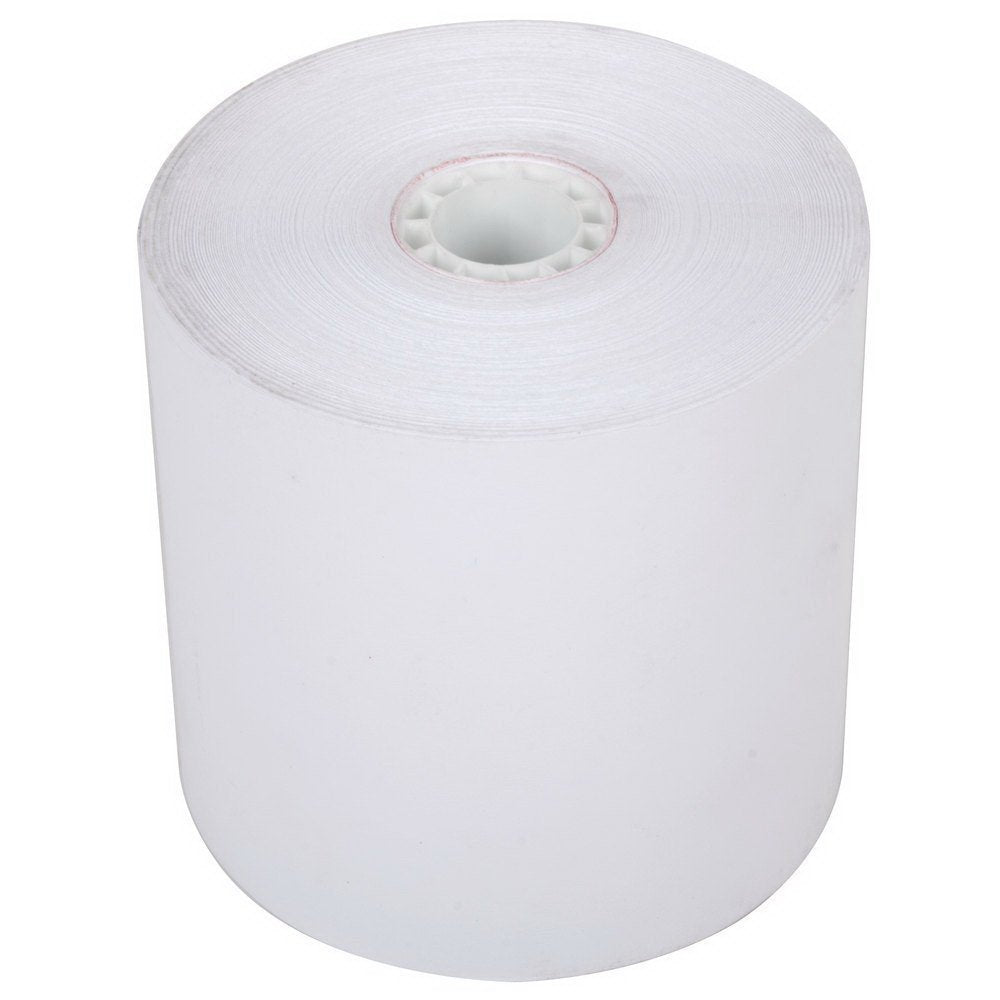 RiteMade 12-105 Traditional 1-Ply POS Cash Register Bond Paper Roll Tape 3" x 150' with 7/16" Core (50 Rolls per Case)