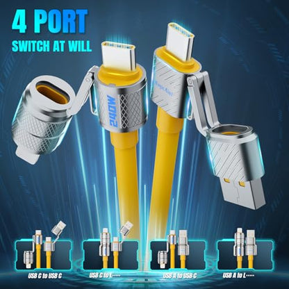 Charging Cable: 4-in-1 Multi USB C Fast Charging 240W – Side View