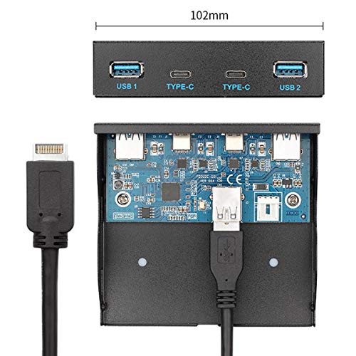 Front Panel: JSER USB 3.1 Front Panel Header 19pin to USB-C – Close-up Detail