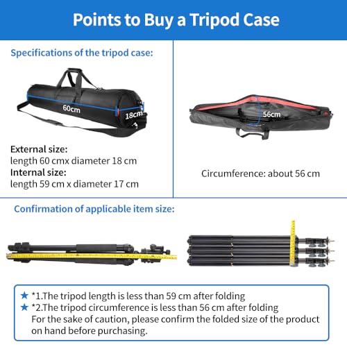 HEMMOTOP Tripod Bag: 25.6x7x7in Tripod Carrying Case Heavy – Side View