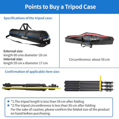 HEMMOTOP Tripod Bag: 25.6x7x7in Tripod Carrying Case Heavy – Side View