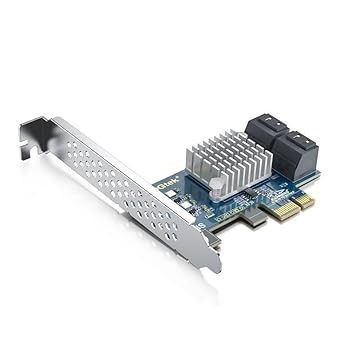 10Gtek PCIe SATA Card 4 Port with 4 SATA Cables and Low Profile Bracket, 6Gbps SATA3.0 Controller PCI Express Expansion Card, X2, Support 4 SATA 3.0 Devices