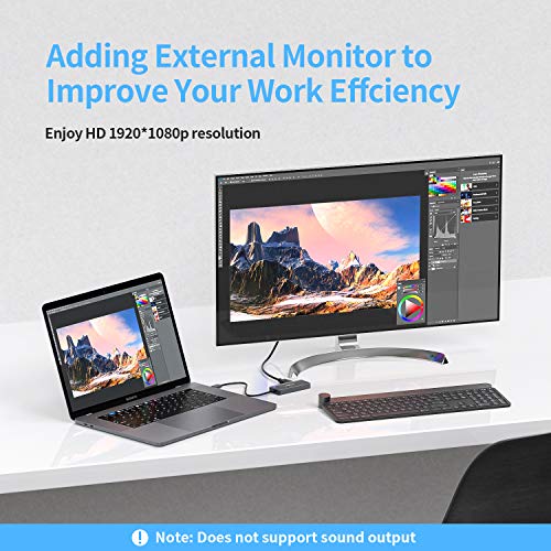 Adapter Hub: ZIYUETEK 5-in-1 USB 3.0 Hub with HDMI 1080p – Side View