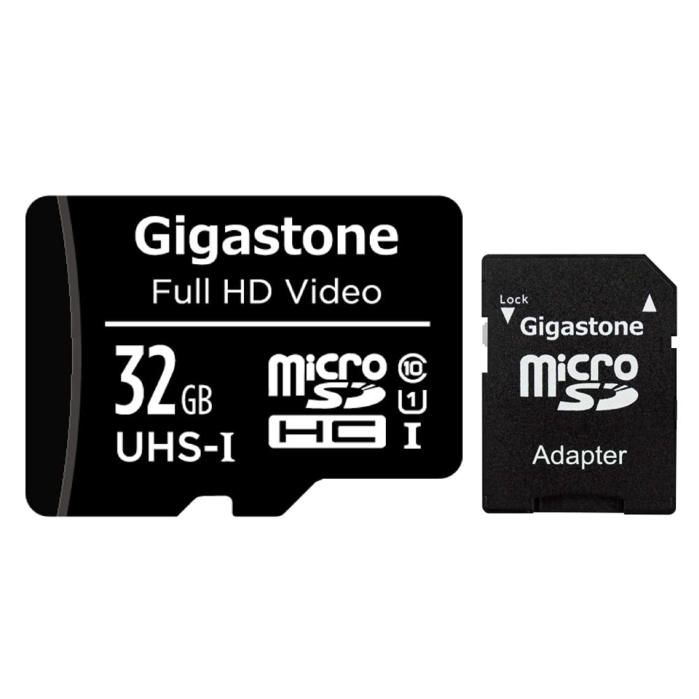 [Gigastone] 32GB Micro SD Card, Full HD Video, Surveillance Security Cam Action Camera Drone, 90MB/s Micro SDHC Class 10, with Adapter