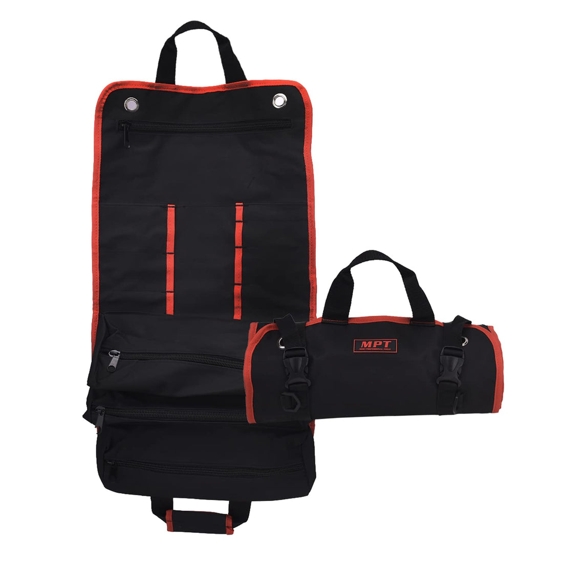 Roll Up Tool Bag, MPT Tool Organizer with 11 Toll Pouches Motorcycle Electricians Tool Bag Wrench Roll Up Pouch, Without Tools