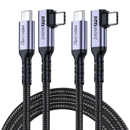 USB-C Cable 60Hz: SUMPK 6.6FT 2-Pack 240W USB4 40Gbps Data – Front View