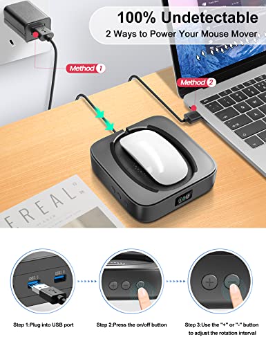 Meatanty Mouse Jiggler: Silent Undetectable Mouse Mover – Back View