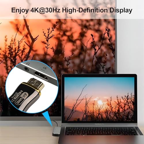 Port Leehitech: Leehitech USB C Hub 5-in-1 Multiport Adapter – In Use