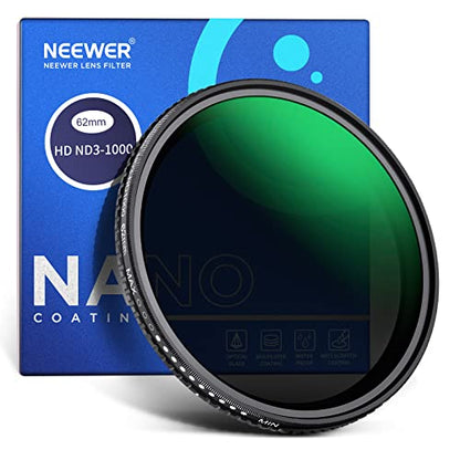 NEEWER 62mm Variable ND Filter ND3-ND1000 – Front View