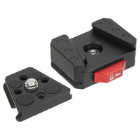 V Lock Quick Release Plate, Aluminum Alloy V Mount Battery QR Plate with 1/4 Screw Hole, Multipurpose Mini V Lock Assembly Kit for DSLR Tripod