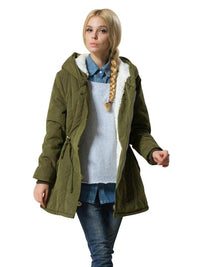 Eleter Women's Winter Warm Coat Hoodie Parkas Overcoat Fleece Outwear Jacket with Drawstring