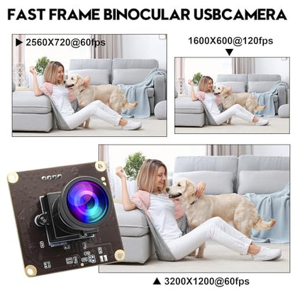 ELP 260fps USB Camera Module: High-Speed 2MP CMOS OV4689 – Side View