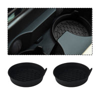 zipelo 2 Pack Cup Holder Coaster, 3.1" Silicone Insulation Drink Mat, Waterproof Non-Slip Sift-Proof Spill Holder, Universal Vehicle Interior Accessories Compatible with Most Cars and Trucks (Black)