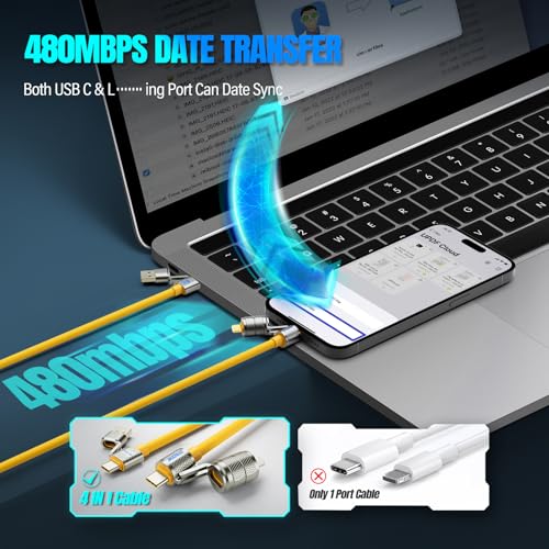 Charging Cable: 4-in-1 Multi USB C Fast Charging 240W – In Use