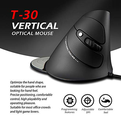 Mouse Zelotes: Zelotes Wired Vertical Mouse 3200DPI 6 – Feature Highlight