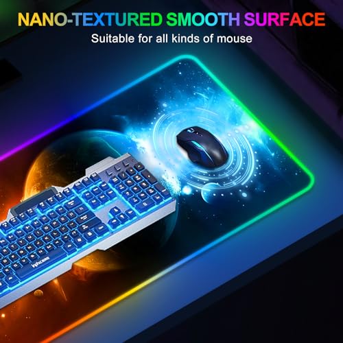 Mouse Mat: ARTSO RGB Gaming Mouse Pad Large Extended LED – Close-up Detail
