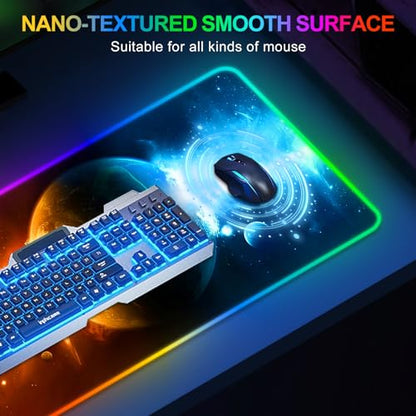 Mouse Mat: ARTSO RGB Gaming Mouse Pad Large Extended LED – Close-up Detail