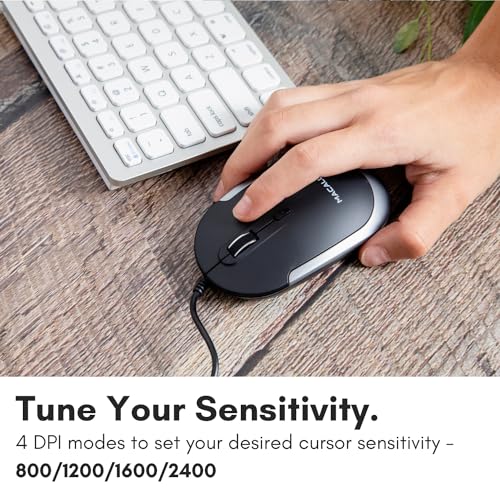 Mouse Macally: Macally USB Type C Mouse Slim Compact Design – Back View