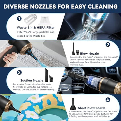 Car Vacuum: BELIBUY Mini Portable Cordless Handheld Vacuum – Close-up Detail