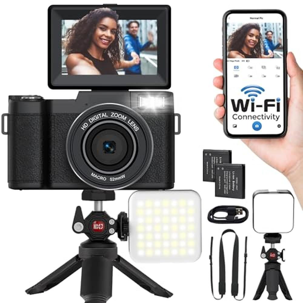 Camera Digital: 5K WiFi 64MP Autofocus Full HD Vlogging – Front View
