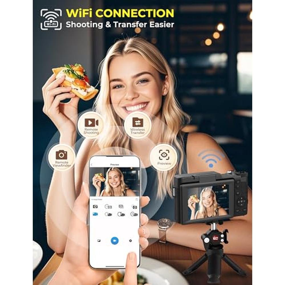 Camera Digital: 5K WiFi 64MP Autofocus Full HD Vlogging – Close-up Detail