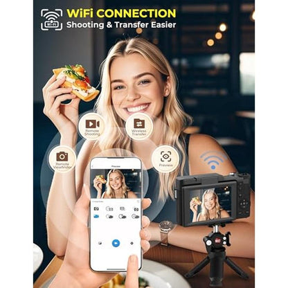 Camera Digital: 5K WiFi 64MP Autofocus Full HD Vlogging – Close-up Detail