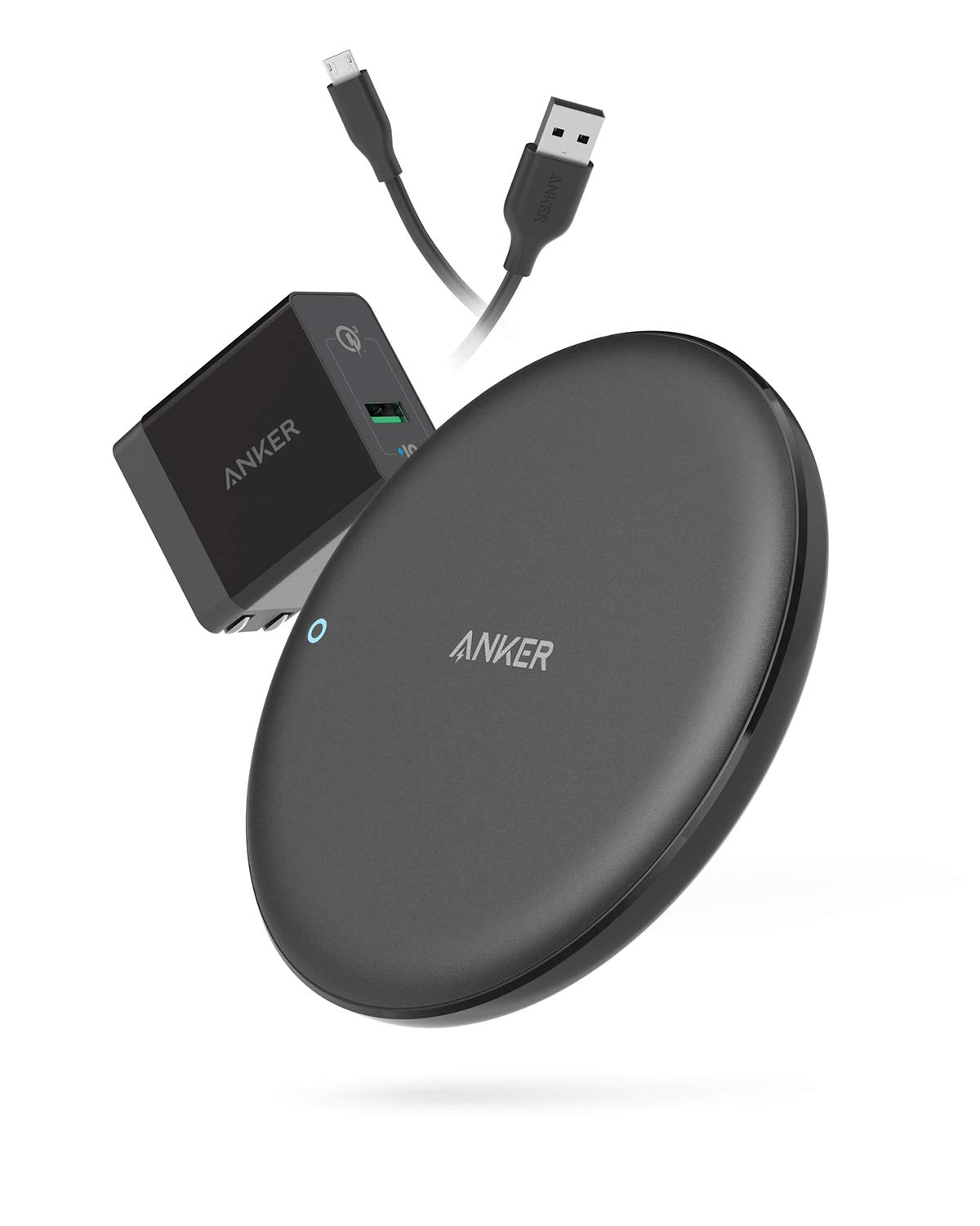Anker Wireless Charger, PowerWave 7.5 Pad with Internal Cooling Fan, 7.5W for iPhone 11, 11 Pro, 11 Pro Max, XS Max, XR, XS, X, 8, 8 Plus, 10W for Galaxy S10 S9 S8, Note 10 (with Quick Charge Adapter)