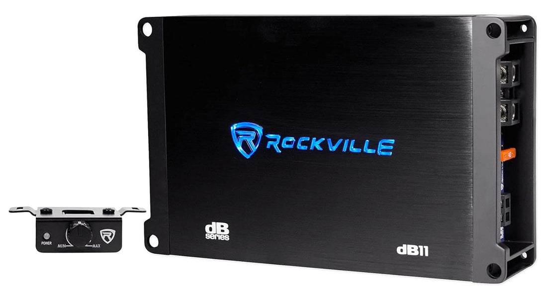 Rockville dB11 1400 Watt Peak/350 Watt RMS Mono 2-Ohm Amplifier Car Amp and Bass Remote