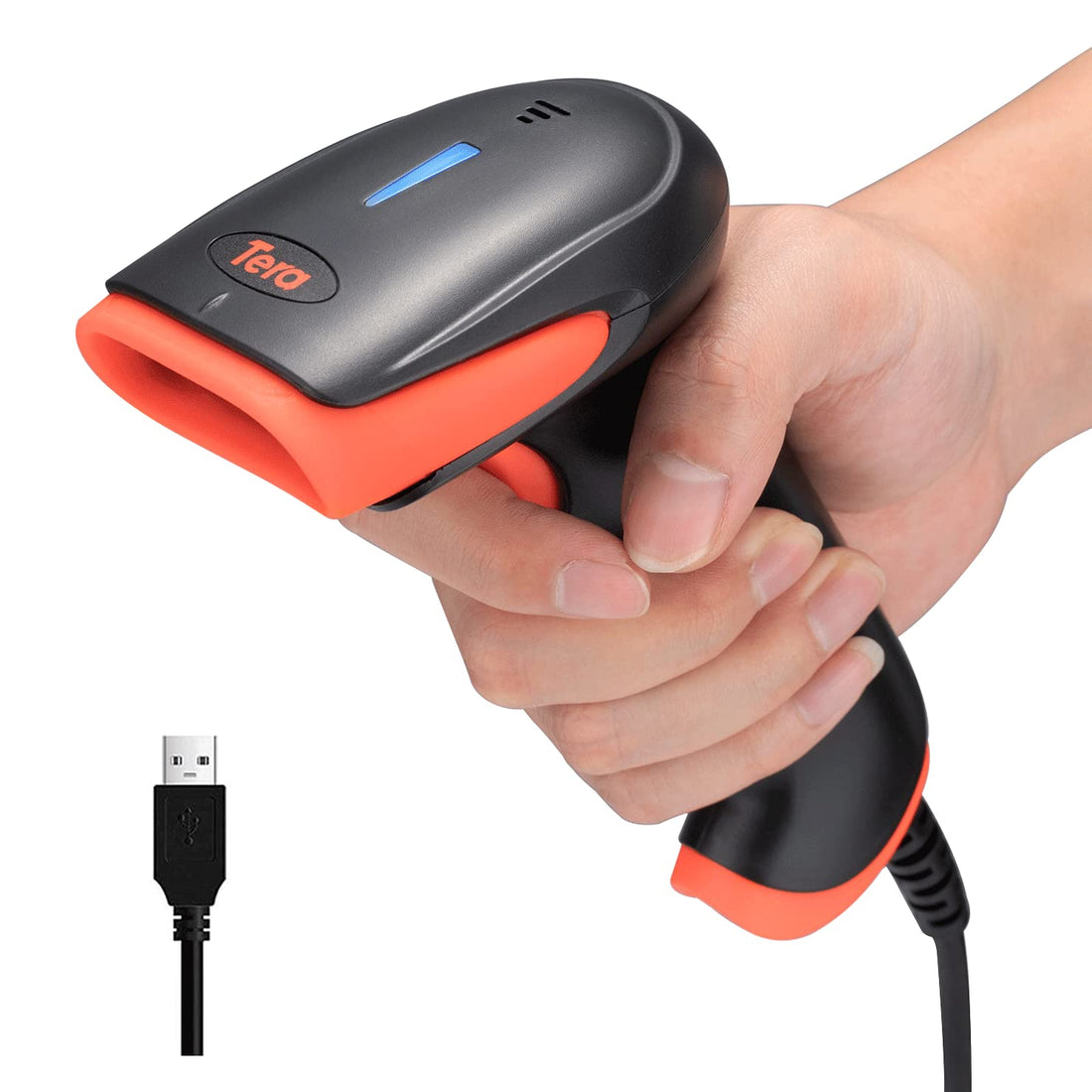 Tera 1D Wired CCD Barcode Scanner: No Laser - Eye Safe - CCD Screen Scan Handheld Bar Code Reader USB Linear Bar Code Scanner Fast and Precise Scan Plug and Play for Payment Pos, Model 1500C