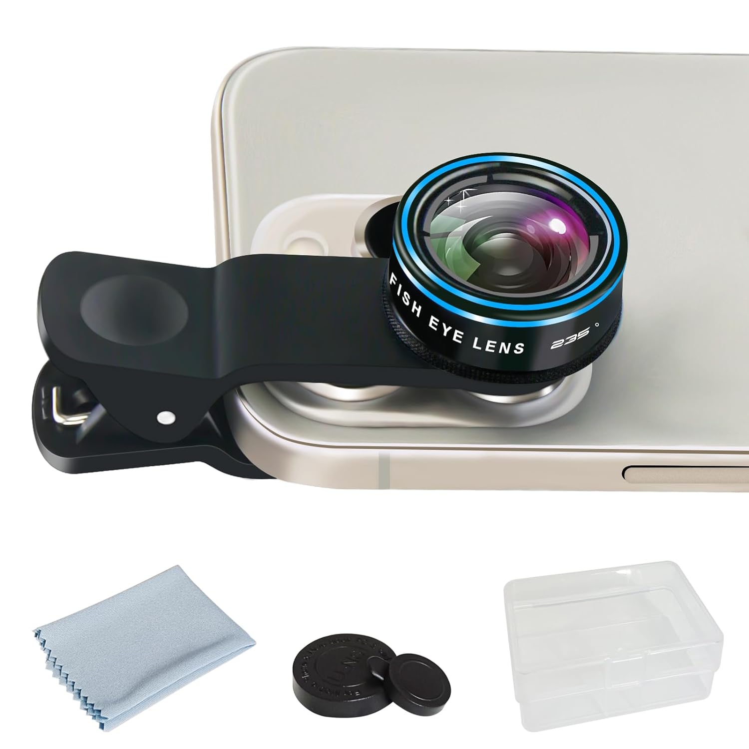 Fisheye Lens 235° Phone Camera Lens, Fish Eye Lens for iPhone 14 13 12 X XR Pixel Samsung Smartphone,Clip on Cell Phone，Funny Photos