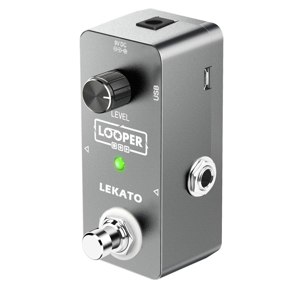 LEKATO Loop Station Guitar Effect Pedal Unlimited Overdubs 5 Minutes Looper with USB Cable for Electric Guitar Bass