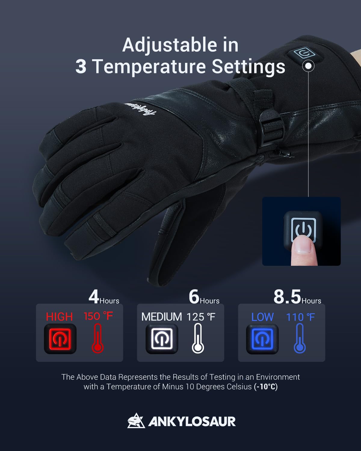 ANKLOSAUR Heated Gloves for Men and Women,Upgraded Thermal Materials, Outdoor Indoor Hand Warmer Glove, Heated Gloves Touchscreen Waterproof, for Climbing Hiking Cycling Skiing Snowboarding