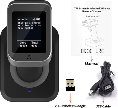 Symcode 2D QR Bluetooth Barcode Scanner with Screen Display – Back View
