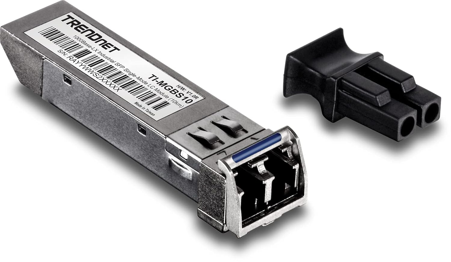 TRENDnet 1000Base-LX Industrial SFP Single-Mode LC Module (10km-6.2 Miles), IEEE 802.3z, ANSI, MSA Compliant, Data Rates up to 1.25 Gbps, Hot-Pluggable, LC-Type Duplex, TI-MGBS10