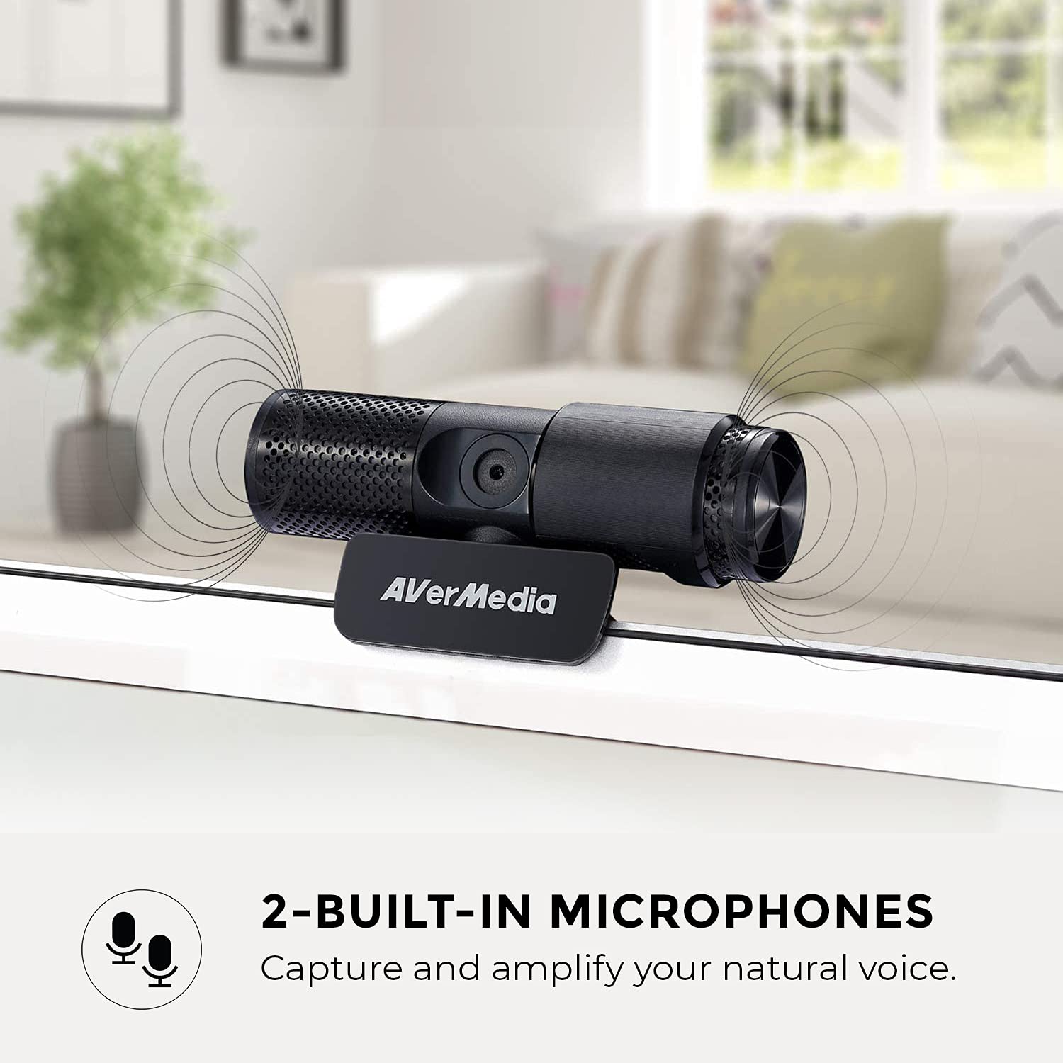 AVerMedia Live Streamer CAM 313: Full HD 1080P Streaming Webcam, Privacy Shutter, Dual Microphone, 360 Degree Swivel Design, Exclusive AI Facial Tracking Stickers. (PW313)