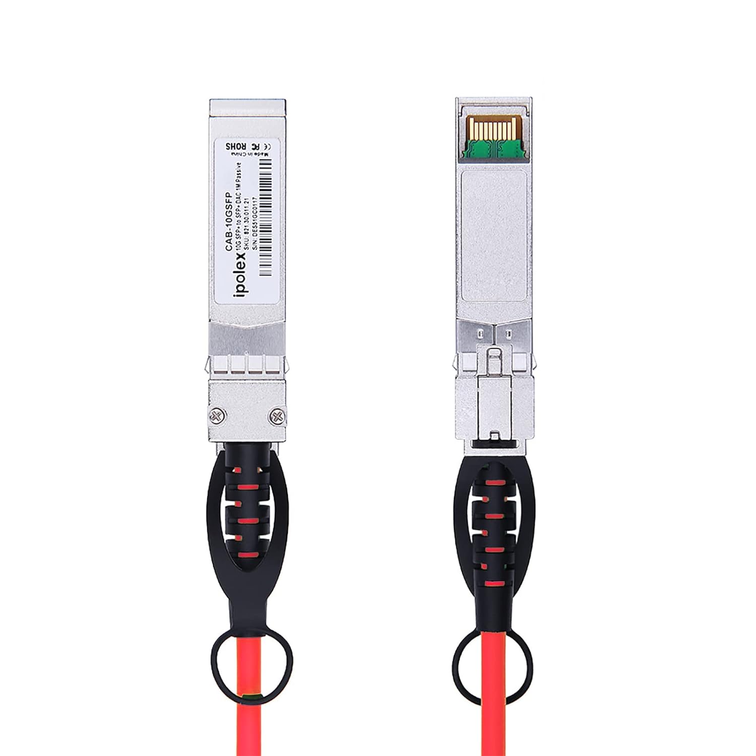 Colored 10G SFP+ Twinax Cable, Direct Attach Copper(DAC) Passive Cable, 0.25m (0.82ft) in Red, for Cisco SFP-H10GB-CU0.25M, Meraki, Ubiquit, Mikrotik, Intel, Fortinet, Netgear, D-Link and More