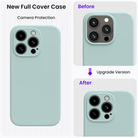 ORNARTO Designed for iPhone 15 Ultra Case with 2X Screen Protector, Liquid Silicone Gel Rubber Cover [Camera Protection + Soft Microfiber Lining], Shockproof Protective Phone Case 6.7 Inch-Succulent