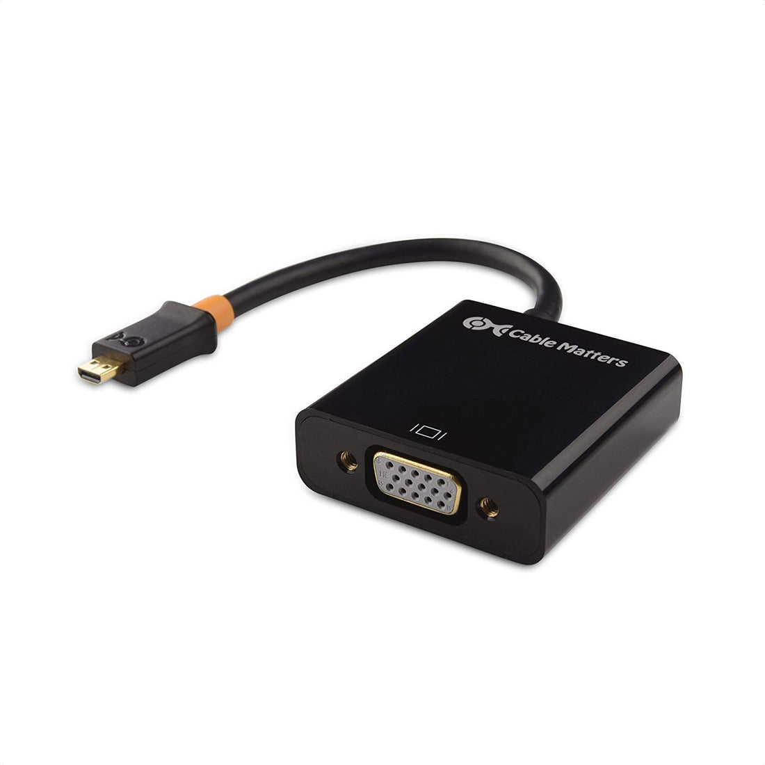 Cable Matters 113048-BLACK Micro HDMI to VGA VGA Adapter with Micro-USB Power (Black)