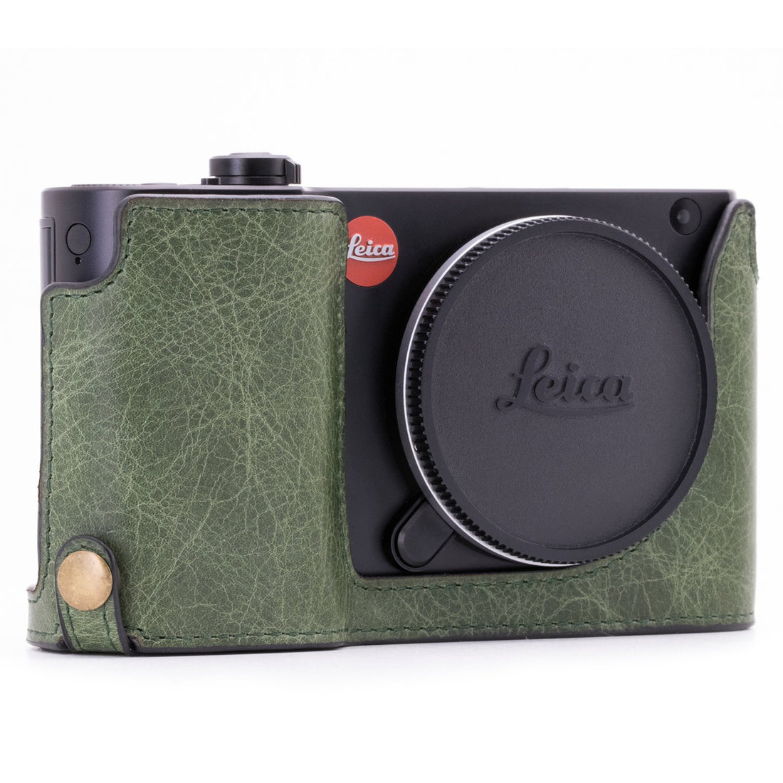 Megagear MG1285 Leica TL2, TL Ever Ready Genuine Leather Camera Half Case & Strap with Battery Access, Green