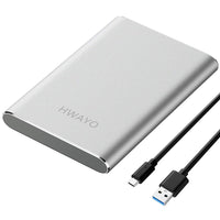 HWAYO 160GB Portable External Hard Drive, USB3.1 Gen 1 Type C Ultra Slim 2.5'' HDD Storage Compatible for PC, Desktop, Laptop, Mac, Xbox One (Silver)