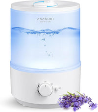ASAKUKI Humidifiers for Bedroom Home, Top Fill 3L Ultrasonic Cool Mist Humidifier for Baby Nursery & Plants, 3-IN-1 Quiet Air Humidifier Oil Diffuser & Night Light with 360°Nozzle, Auto Shut-off, 30H