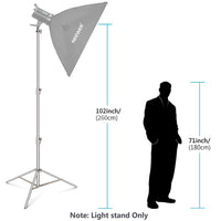 Neewer Heavy Duty 39-114 inches/99-290 Centimeters Adjustable Light Stand with 1/4-inch to 3/8-inch Universal Adapter for Studio Softbox, Monolight and Other Photographic Equipment, Stainless Steel