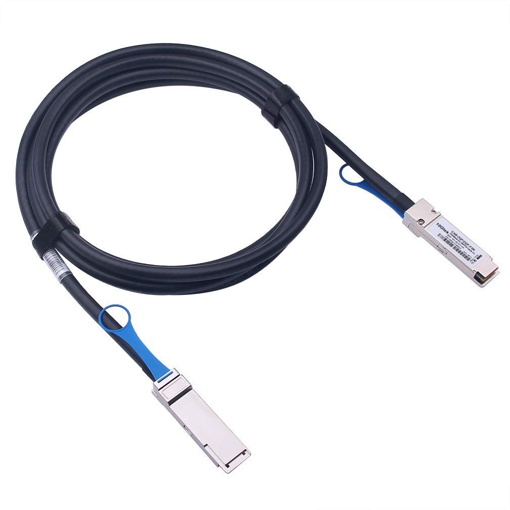 100G QSFP28 DAC Cable - 100GBASE-CR4 QSFP28 to QSFP28 Passive Direct Attach Copper Twinax Cable for Dell Force10 DAC-Q28-100G-0.5M, 0.5-Meter(1.64ft)