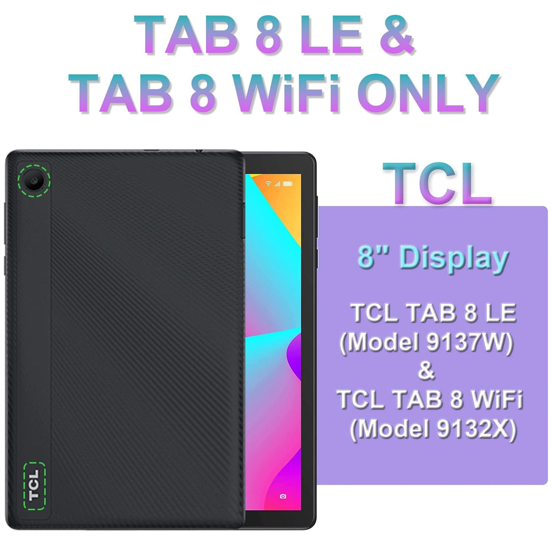 Nitupai Case for TCL Tab 8 LE (Model 9137W) / TCL Tab 8 WiFi (Model 9132X) 2023 Release, Heavy Duty Shockproof Silicone Case with Kickstand for TCL Tab 8 LE Case for Kids, Purple